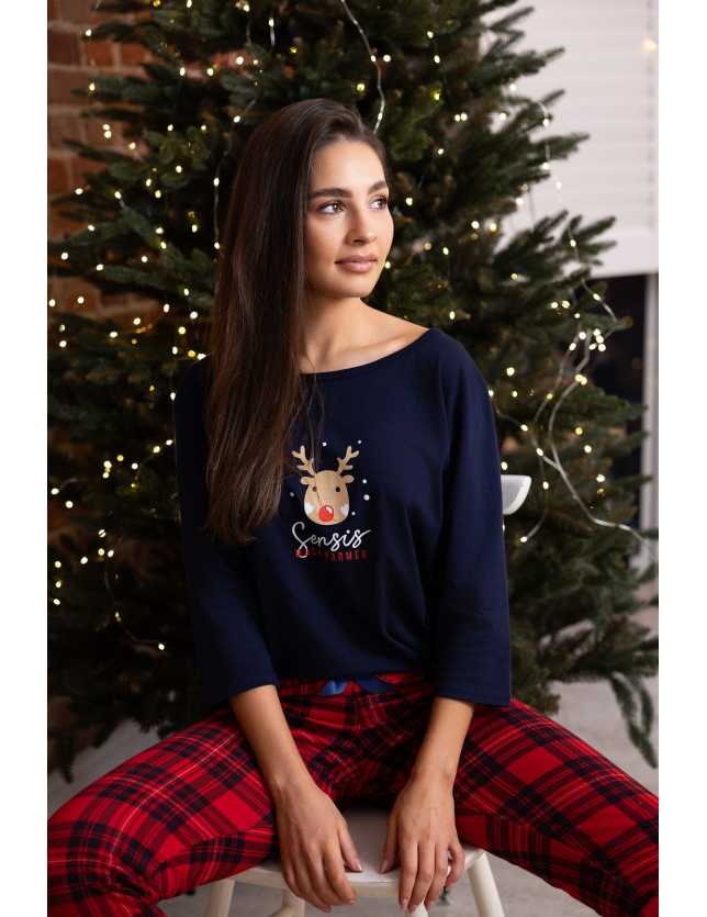 Karácsonyi női pizsama Sensis Lucy 3/4 Christmas S-XL - 1